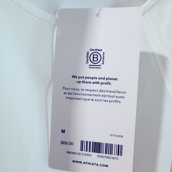 Athleta White Zephyr Refined Tank Top Size Medium Minimalist Office - Picture 3 of 5